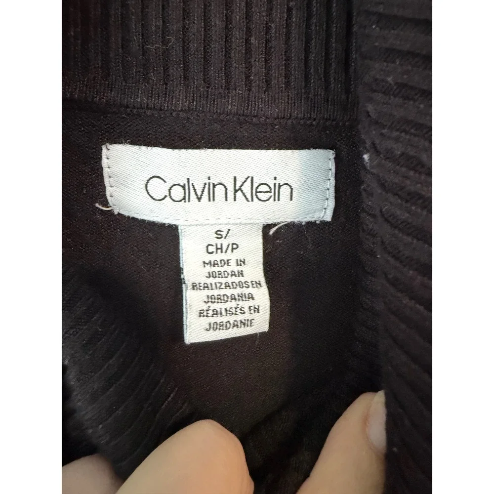 Calvin Klein Womens Black Turtleneck Rayon Blend Knit Sweater M9VS8092 Small